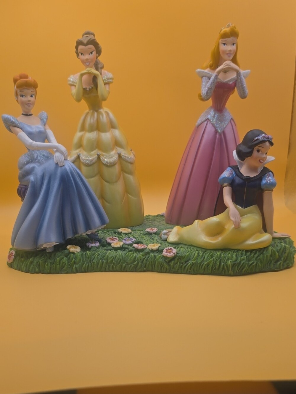 Disney Princess Figurine Set — Blue, Yellow, Pink, Green